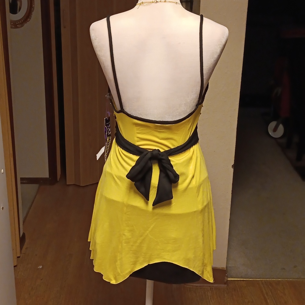 1955 VINTAGE YELLOW AND BLACK AMSTYCAL TOP - Picture 3 of 5
